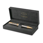 PARKER INGENUITY GT PENNA A SFERA PUNTA M FUSTO GRIGIO FINITURE DORATE CONFEZIONE REGALO