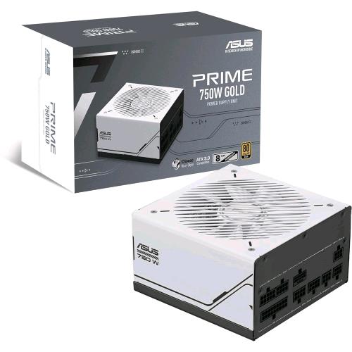 ASUS PRIME ALIMENTATORE 750W GOLD MODULARE 80 PLUS GOLD ATX 3.0 VENTOLA CON DOPPIO CUSCINETTO A SFERA PCle Gen 5.0 BIANCO