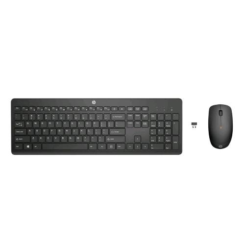 HP 235 KIT MOUSE E TASTIERA WIRELESS 2.4GHz NANO RICEVITORE LAYOUT ITALIANO PROFILO BASSO MOUSE OTTICO 3 TASTI NERO
