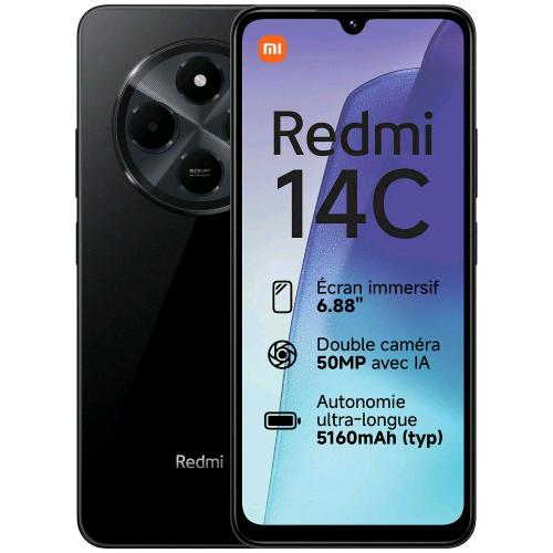XIAOMI REDMi 14C DUAL SIM 6.88" OCTA CORE 256GB RAM 8GB 4G LTE ITALIA MIDNIGHT BLACK