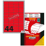 MARKIN ETICHETTE ADESIVE CON MARGINE 47.5X25.5 mm PER STAMPANTI ROSSO CONF 4.400 Pz.