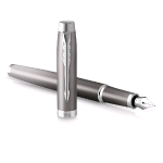 PARKER IM WRITING RITUALS PENNA STILOGRAFICA PUNTA F FUSTO GRIGIO PUNTALE CROMATOI NCHIOSTRO BLU CONFEZIONE REGALO