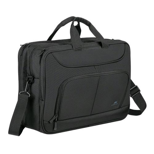 RIVACASE TEGEL BORSA PER NOTEBOOKK DA 15.6" IN RPET 2 SCOMPARTI TASCA INTERNA TASCA FRONTALE CINGHIA PER TROLLEY CON TRACOLLA NERO