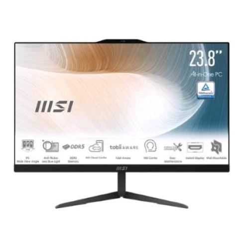 MSI MODERN AM242 1M-1242IT ALL IN ONE 23.8" INTEL CORE 3 100U RAM 8GB-SSD 256GB NVMe-IRIS Xe GRAPHICS-WI-FI GIGABIT LAN-WIN 11 PROF NERO (00-AE0721-1242)  
