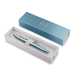 PARKER IM RITUAL GREEN CT PENNA SFERA A SCATTO PUNTA M FUSTO TURCHESE VERDE PUNTALE DORATO INCHIOSTRO BLU CONFEZIONE REGALO