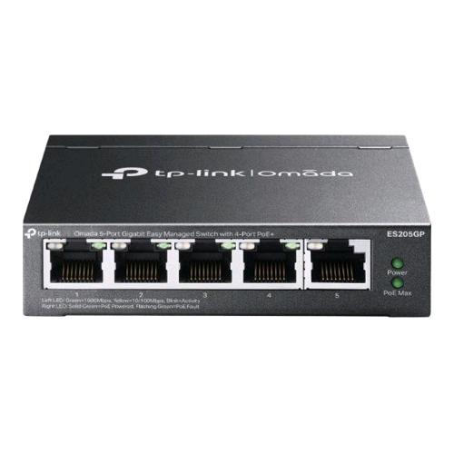 TP-LINK OMADA ES205GP V1 SWITCH GESTITO - 4 x 10/100/1000 (PoE+) + 1 x 10/100/1000 PoE+ (65 W) DESKTOP