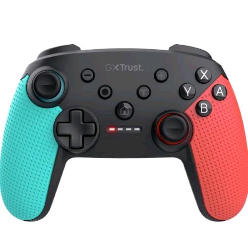 TRUST GXT1246B MUTA NINTENDO SWITCH CONTROLLER WIRELESS RICARICABILE CON COMANDI MOVIMENTO E FEEDBACK A VIBRAZIONE NERO/ROSSO/BLU