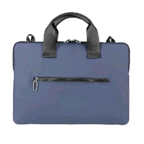 TUCANO GOMMO BORSA SUPERSLIM PER NOTEBOOK DA 14" E MACBOOK AIR 15" IN MATERIALE GOMMATO IMPERMEABILE TASCA ESTERNA CON TRACOLLA  BLU