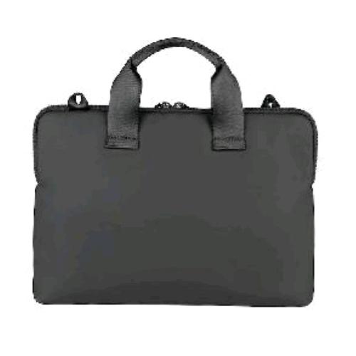 TUCANO GOMMO BORSA SUPERSLIM PER NOTEBOOK DA 14" E MACBOOK AIR 15" IN MATERIALE GOMMATO IMPERMEABILE TASCA ESTERNA CON TRACOLLA NERO