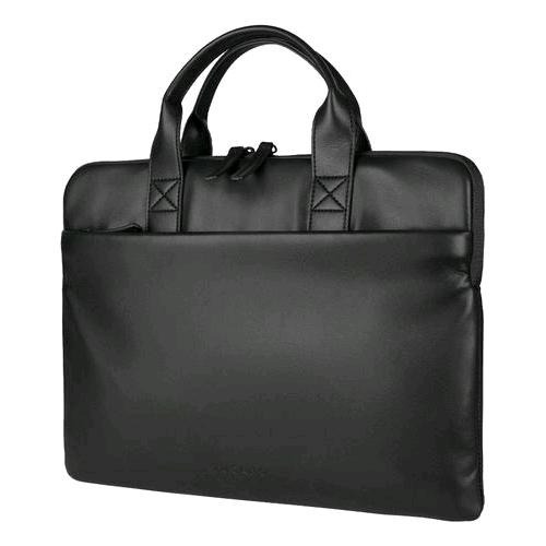 TUCANO ISOTTA BORSA SUPERSLIM PER NOTEBOOK DA 14" E MACBOOK AIR 15" IN PU EFFETTO PELLE TASCA ESTERNA CON TRACOLLA NERO