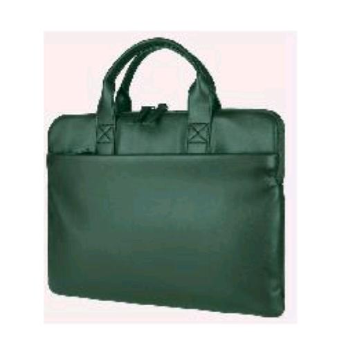 TUCANO ISOTTA BORSA SUPERSLIM PER NOTEBOOK DA 14" E MACBOOK AIR 15" IN PU EFFETTO PELLE TASCA ESTERNA CON TRACOLLA VERDE