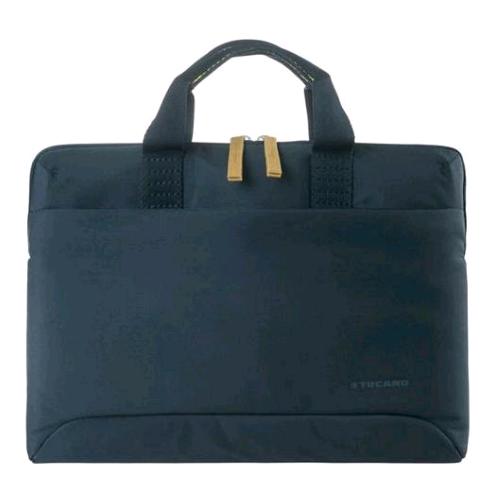 TUCANO SMILZA BORSA SUPERSLIM PER NOTEBOOK DA 14" E MACBOOK PRO 14" IN PLASTICA RICICLATA TASCA ESTERNA CON TRACOLLA BLU