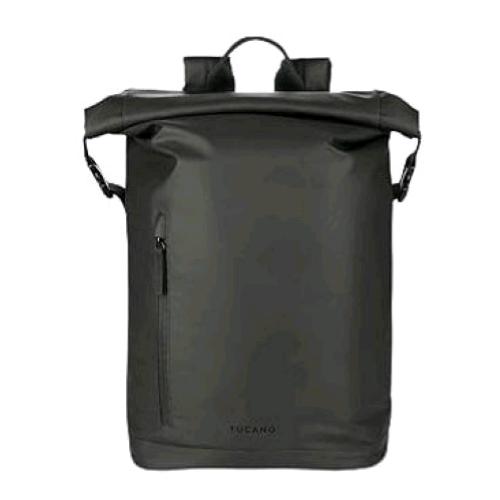 TUCANO ROLLO ZAINO PER NOTEBOOK 15,6" E MACBOOK PRO 16" IN TESSUTO RICICLATO RESINATO TASCA INTERNA E TASCA ESTERNA NERO