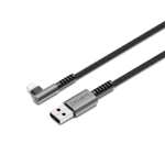 CYGNETT CAVO ANGOLATO INTRECCIATO DA USB-A A LIGHTNING ANGOLO RETTO MASCHIO-MASCHIO SUPPORTA RICARICA FINO A 12 W 1 MT NERO