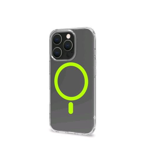 CELLY APPLE iPHONE 16 PRO COVER IN MORBIDO TPU TRASPARENTE MagSafe GIALLO