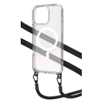CELLY APPLE iPHONE 16 PRO MAX COVER MagSafe TRASPARENTE CON LACCETTO IN NYLON NERO