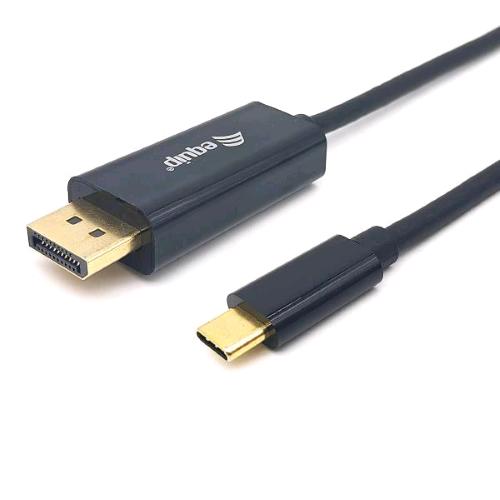 EQUIP CAVO ADATTATORE DA USB-C MASCHIO A DISPLAYPORT 4K/60Hz Thunderbolt 3 MASCHIO CONTATTI PLACCATI IN ORO 2 MT NERO