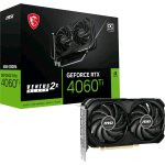 MSI GEFORCE RTX 4060 Ti VENTUS 2X BLACK 8G OC NVIDIA 8 GB GDDR6 7680 x 4320 DUAL FAN PCI Express 4.0
