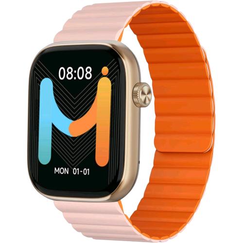 IMIKI FRAME LITE ST2 SMARTWATCH UOMO DONNA 1,9" ISP BLUETOOTH CINTURINO MAGNETICO MISURA OSSIGENO NEL SANGUE E FREQUENZA CARDIACA ANDROID E IOS GOLD PINK/ORANGE