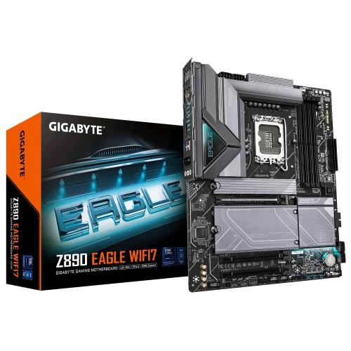 GIGABYTE Z890 EAGLE WI-FI 7 Scheda Madre - Supporta CPU Intel Core Ultra (Serie 2), VRM a 14+1+2 fasi, fino a 8800MHz DDR5 (OC), 1xPCIe 5.0 + 3xPCIe 4.0, Wi-Fi 7, LAN 2.5GbE, USB 4