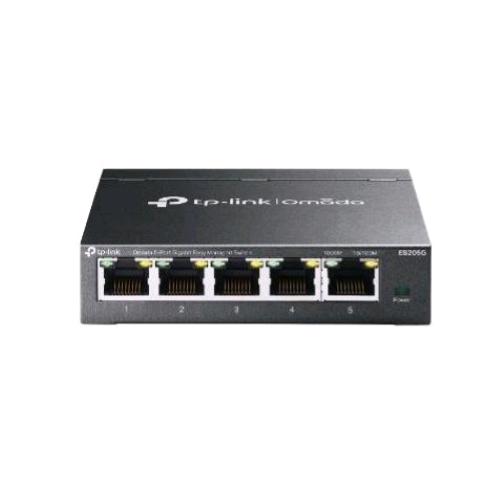 TP-LINK OMADA ES205G SWITCH GESTITO EASY MANAGED 5 PORTE GIGABIT ETHERNET (10/100/1000) IN METALLO DESKTOP NERO