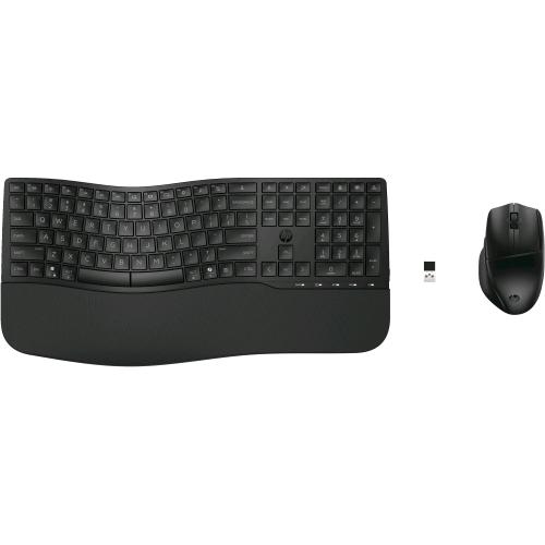 HP 680 COMFORT DUAL MODE TASTIERA + MOUSE OTTICO ERGONOMICI MULTIDISPOSITIVO RF 2.4GHz + BLUETOOTH TASTIERA LAYOUT ITALIANO MOUSE 6 TASTI 4.000 DPINERO