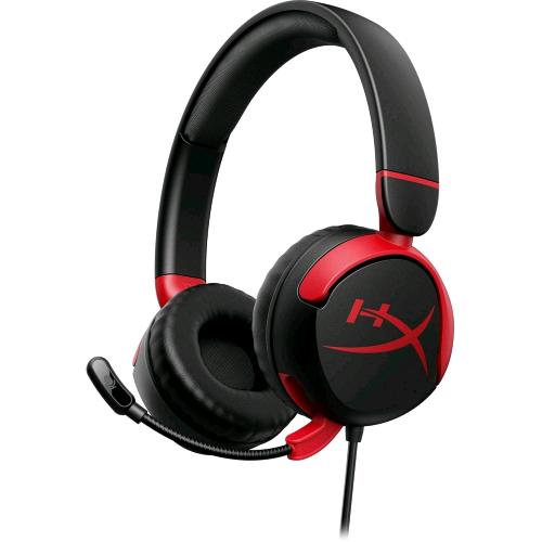 HYPERX CLOUD MINI – GAMING HEADSET CUFFIE GAMING CON MICROFONO 1 JACK 3.5mm USB-C/A NERO-ROSSO