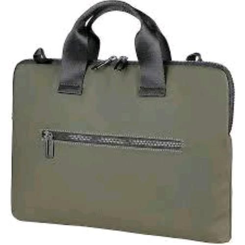 TUCANO GOMMO BORSA SUPERSLIM PER NOTEBOOK DA 14" E MACBOOK AIR 15" IN MATERIALE GOMMATO IMPERMEABILE TASCA ESTERNA CON TRACOLLA VERDE MILITARE