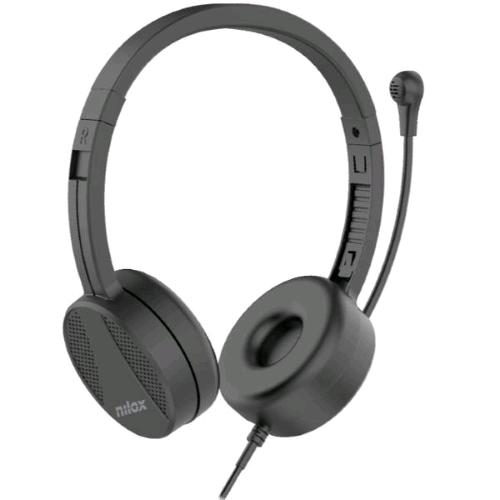 NILOX NXAUSB01 CUFFIE CON MICROFONO CABLATE USB CHIAMATE/MUSICA NERO