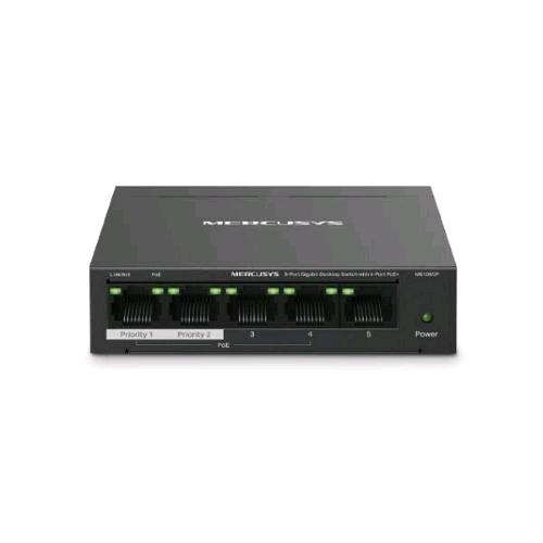 MERCUSYS MS105GP SWITCH 5 PORTE GIGABIT (10/100/1000) DI CUI 4 PoE (PoE 65 W)