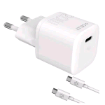 CELLY ULTRA COMPACT WALL CHARGER CARICABATTERIE DA RETE USB-C 20 W CON CAVO USB-C MASCHIO-MASCHIO INCLUSO BIANCO