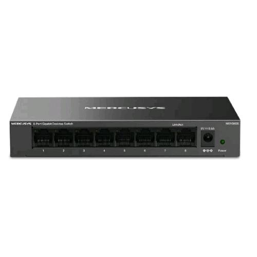 MERCUSYS MS108GS SWITCH NON GESTITO 8 PORTE GIGABIT ETHERNET (10/100/1000) IN METALLO DESKTOP NERO