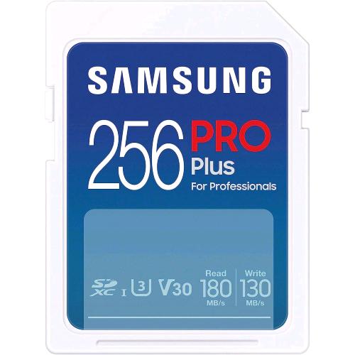 SAMSUNG PRO PLUS 256 GB - VIDEO CLASS V30 / UHS-I U3 / CLASS10 - UHS-I SDXC BIANCO