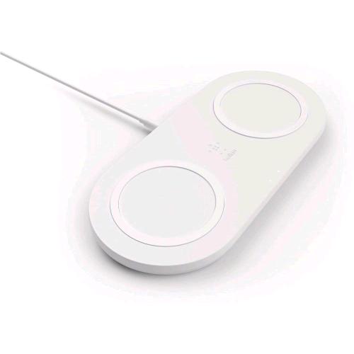 BELKIN CARICABATTERIE DOPPIO TAPPETINO RICARICA WIRELESS 2 x10 W BIANCO