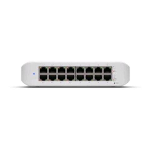 UBIQUITI USW-LITE-16-POE-EU SWITCH SWITCH GESTITO L2 -16 PORTE GIGABIT (10/100/1000) DI CUI 8 PoE+ 30 W PER PORTA DESKTOP BIANCO