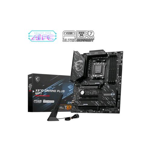 MSI SCHEDA MADRE X870 GAMING PLUS, ATX - SUPPORTA PROCESSORI AMD RYZEN 9000/8000/7000, AM5-14+2+1 DUET RAIL SYSTEM, DDR5 8200+MT/S (OC), PCIE 5.0 X16 E 4.0 X16, M.2 GEN5, WI-FI 7, 5G LAN