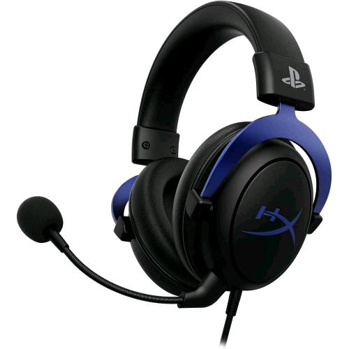 HYPERX CLOUD CUFFIE GAMING PRODOTTO CON CERTIFICAZIONE UFFICIALE PLAYSTATION PER PS5 E PS4 DRIVER 53mm COMFORT MEMORY FOAM MICROFONO CON CANCELLAZIONE DIGITALE DEL RUMORE NERO BLU