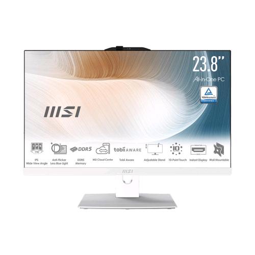 MSI MODERN AM242TP 1M-1245IT ALL IN ONE 23.8" TOUCH SCREEN INTEL CORE 5 120U RAM 16GB-SSD 512GB NVMe-INTEL GRAPHICS-WI-FI 6E + GIGABIT ETHERNET-TASTIERA MOUSE WIN 11 PROF BIANCO