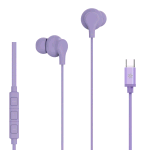 CELLY WIRED EARPHONE CUFFIE CON MICROFONO USB-C CON FILO CONTROLLO CHIAMATE E VOLUME/MUSICA VIOLA PASTELLO