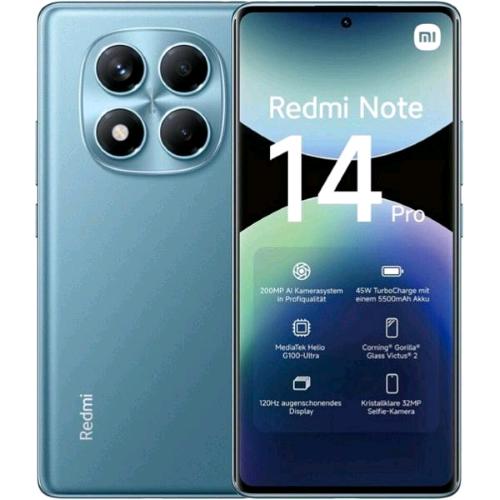 XIAOMI REDMi NOTE 14 PRO DUAL SIM 6.67" OCTA CORE 256GB RAM 8GB 4G LTE ITALIA FROST BLUE