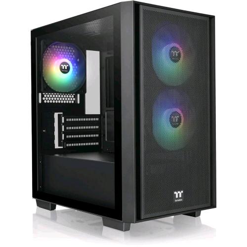 THERMALTAKE VERSA H16 TG ARGB MICRO TOWER FONTALE A RETE PANNELLO LATERALE IN VETRO TEMPERATO 3 VENTOLE ARGB 120mm BLACK