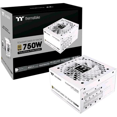 THERMALTAKE TOUGHPOWER GT 750 ALIMENTATORE 750 W 80+ GOLD COMPLETAMENTE MODULARE ATX 3.1 SNOW WHITE