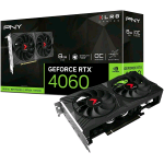 PNY GEFORCE RTX 4060 XLR8 GAMING VERTO NVIDIA 8 GB GDDR6 DUAL FAN - PCI Express x16 4.0 - 1 x HDMI 3 x DISPLAYPORT