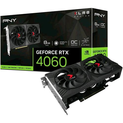 PNY GEFORCE RTX 4060 XLR8 GAMING VERTO NVIDIA 8 GB GDDR6 DUAL FAN - PCI Express x16 4.0 - 1 x HDMI 3 x DISPLAYPORT