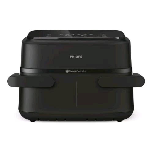 PHILIPS NA150/00 FRIGGITRICE AD ARIA 2450W 7.1 LT DOPPIO CESTELLO CONTROLLO TOUCH 6 PROGRAMMI NERO