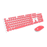 PANTONE PT-MK004S KIT TASTIERA FULL SIZE WIRELESS + MOUSE 2 TASTI DONGLE USB PER CONNESSIONE BIANCO ROSA