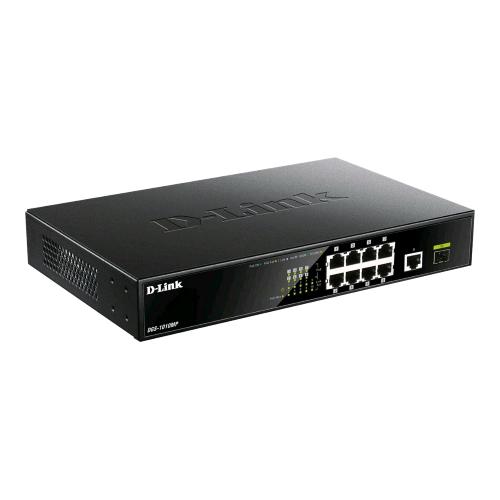D-LINK DGS-1010MP SWITCH NON GESTITO 10 PORTE PoE+ 8 x 10/100/1000 (PoE+) + 1 x 10/100/1000 (uplink) + 1 x 1000Base-X SFP  (uplink) PoE+ (125 W) DESKTOP MONTABILE SU RACK