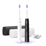 PHILIPS HX7419/01 SPAZZOLINO DA DENTI ELETTRICO RICARICABILE TECNOLOGIA SONICARE 6500 3 LIVELLI DI INTENSITA' CON BASE DI RICARICA E CUSTODIA BIANCO NERO CONF 2 Pz.