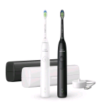 PHILIPS HX7109/01 SPAZZOLINO DA DENTI ELETTRICO RICARICABILE TECNOLOGIA SONICARE 5300 2 LIVELLI DI INTENSITA' CON BASE DI RICARICA E CUSTODIA BIANCO NERO CONF 2 Pz.