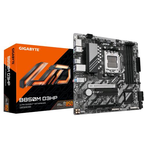 GIGABYTE B850M D3HP SCHEDA MADRE - PROCESSORI AMD RYZEN SERIE 9000, 5+2+2 FASI VRM DIGITALI, FINO A 8200MHZ DDR5 (OC), 1XPCIE 5.0 + 1XPCIE 4.0 M.2, LAN GBE, USB 3.2 GEN 2